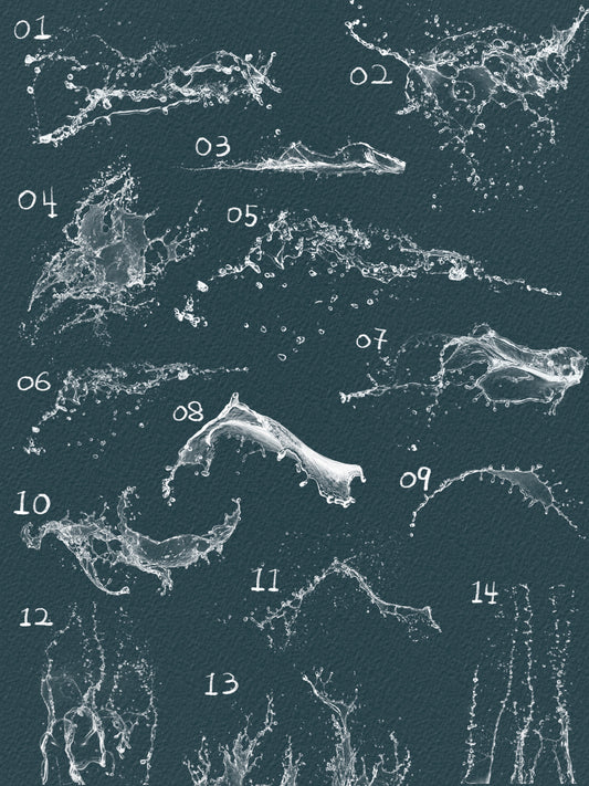 74 Water Splash Brushes for Procreate – Dynamic & Expressive