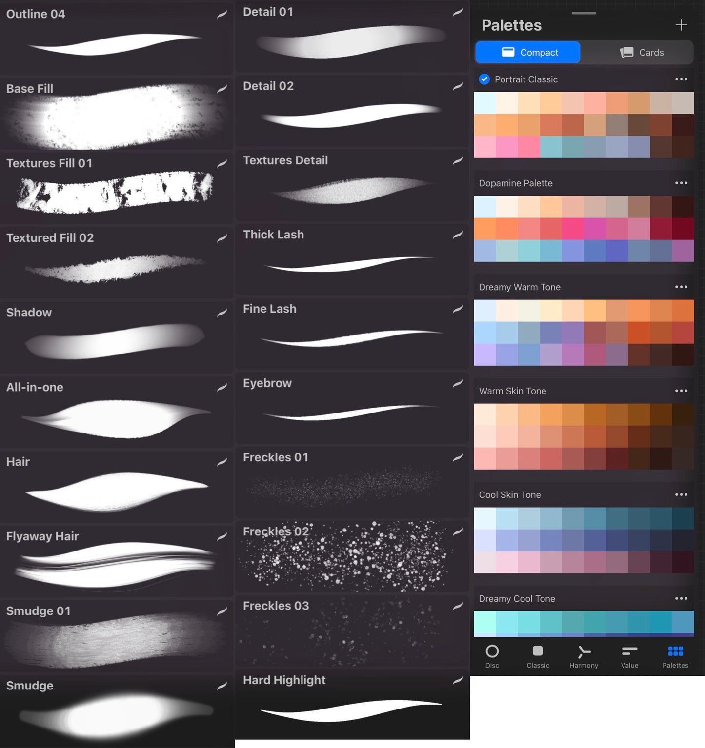 Complete Portrait Kit for Procreate - 27 Brushes + 6 Color Palettes