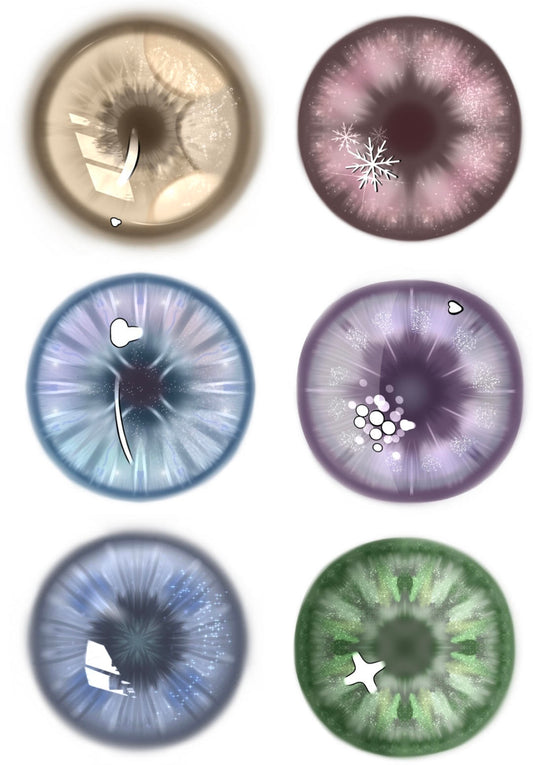 👁️ Iris & Contact Lens Brush Set for Procreate – 87 One-Stroke Designs