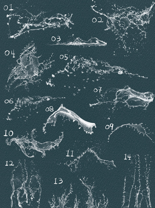 Realistic water splash effect created in Procreate