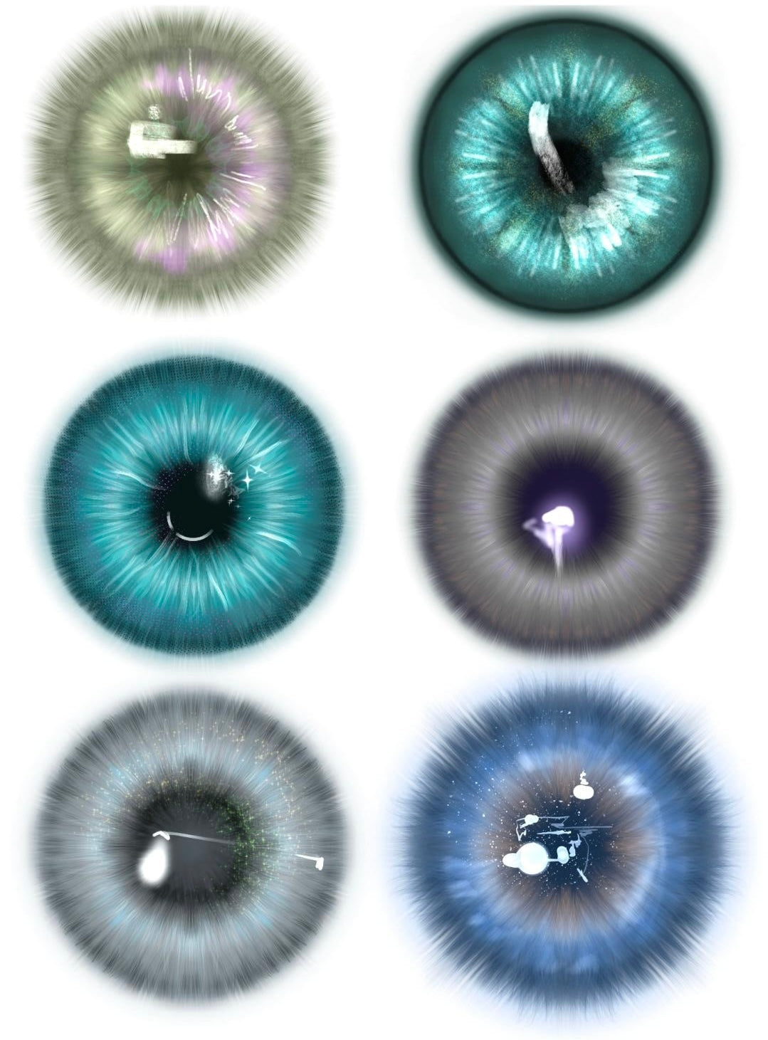 👁️ Iris & Contact Lens Brush Set for Procreate – 87 One-Stroke Designs