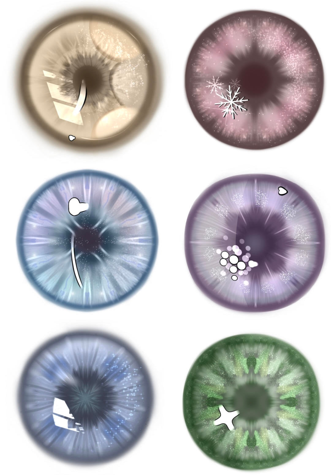 👁️ Iris & Contact Lens Brush Set for Procreate – 87 One-Stroke Designs